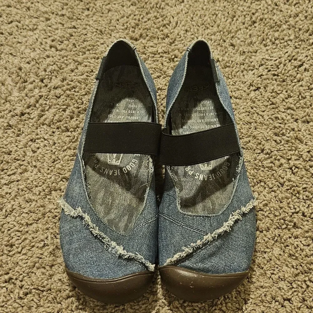 Keen Women's The Good Project repurposed denim jeans Size 9.5 Mary Janes